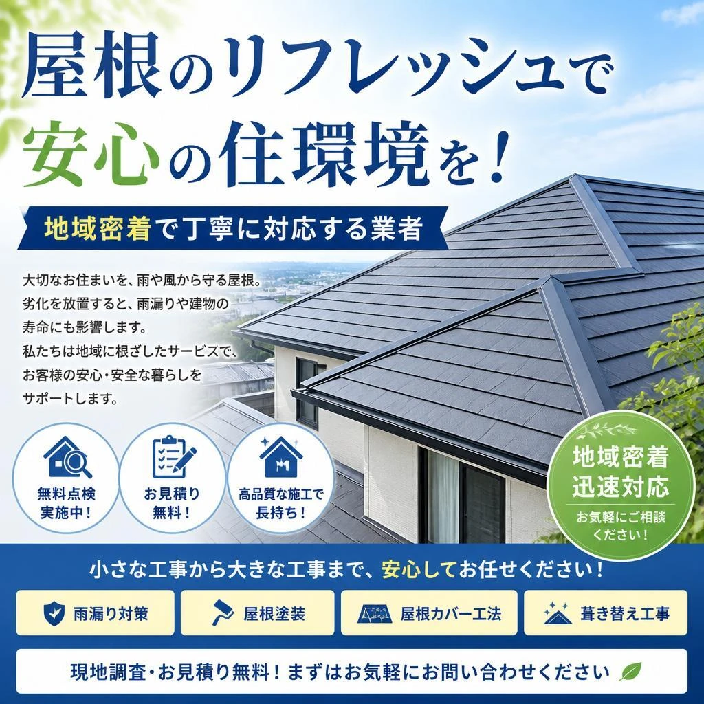 屋根のリフレッシュで安心の住環境を！地域密着で丁寧に対応する業者