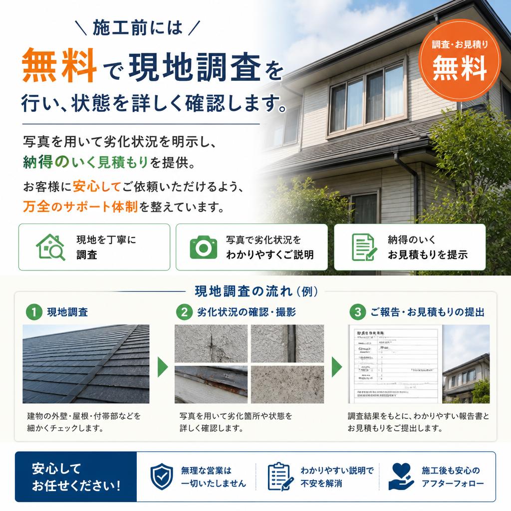 無料現地調査と納得の見積もり