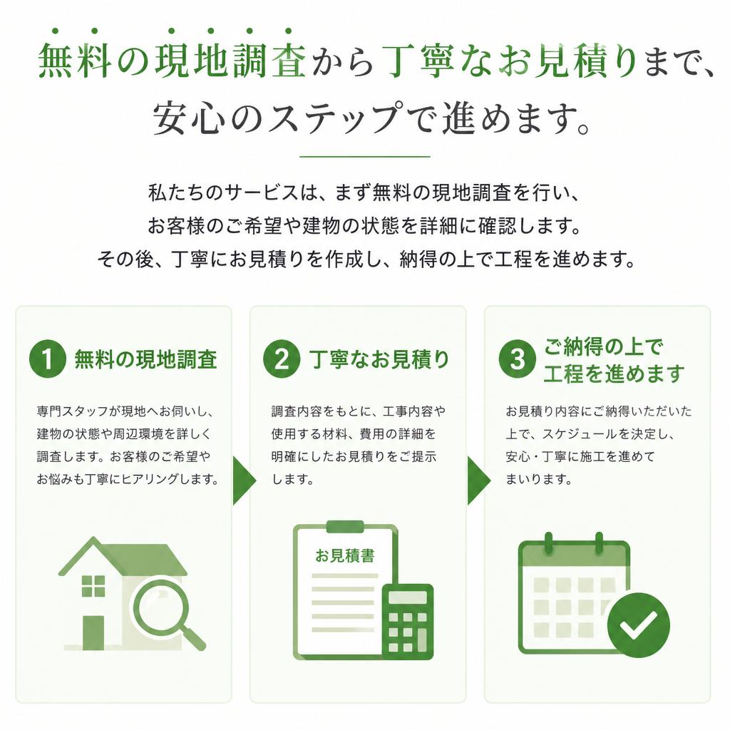 無料見積もりと丁寧な施工