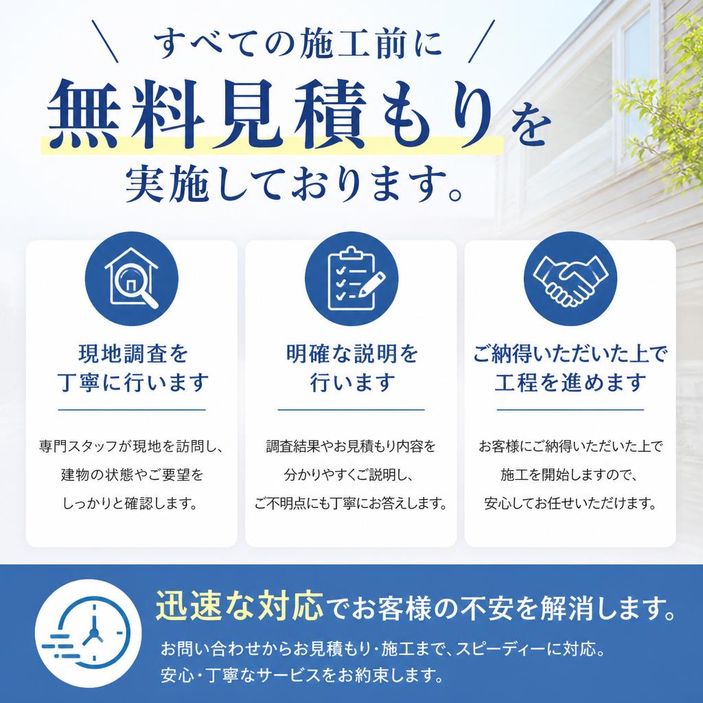 無料見積もり・迅速な対応